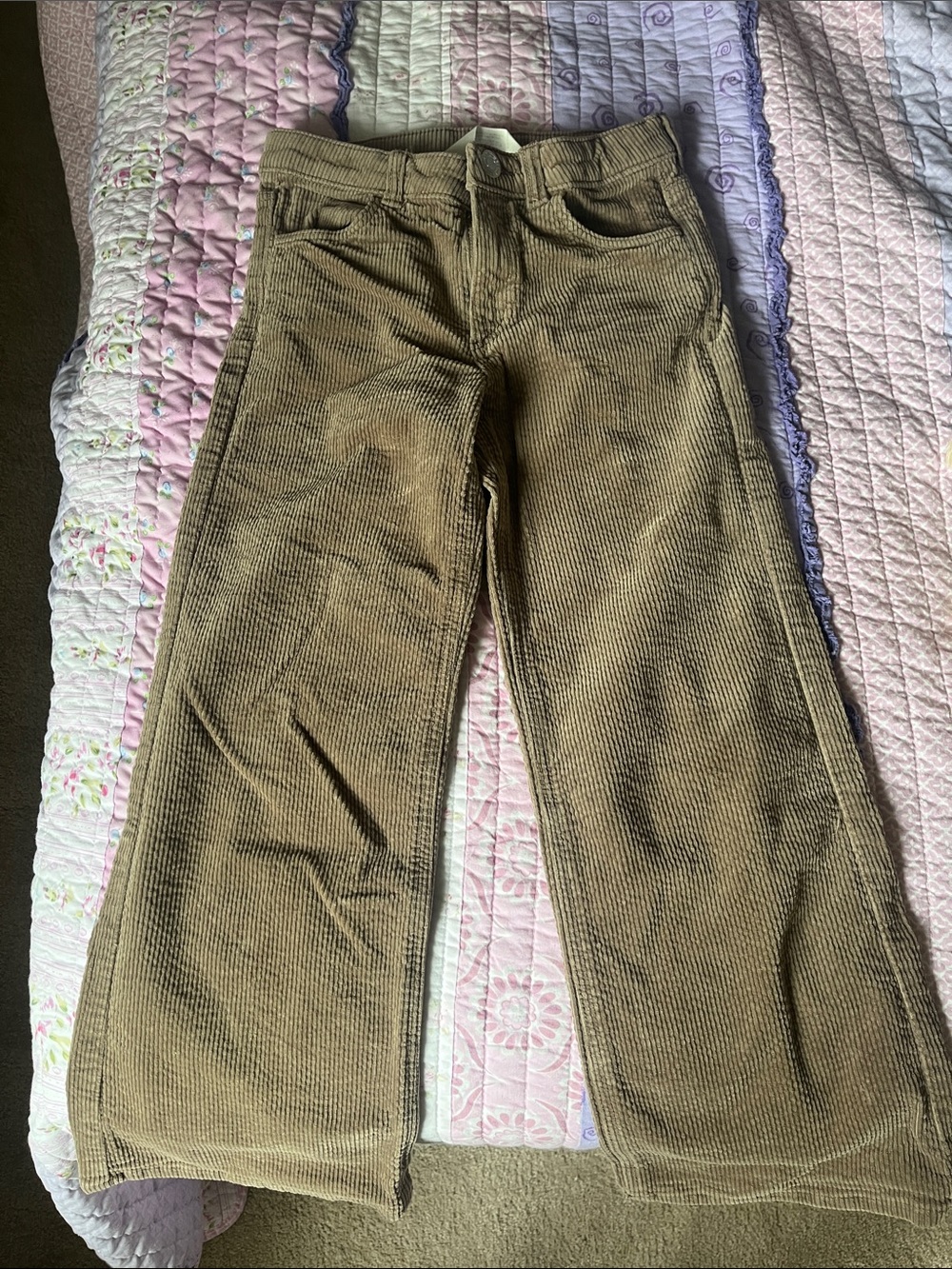 H&M Brown Corduroy Wide-Leg Kids Pants